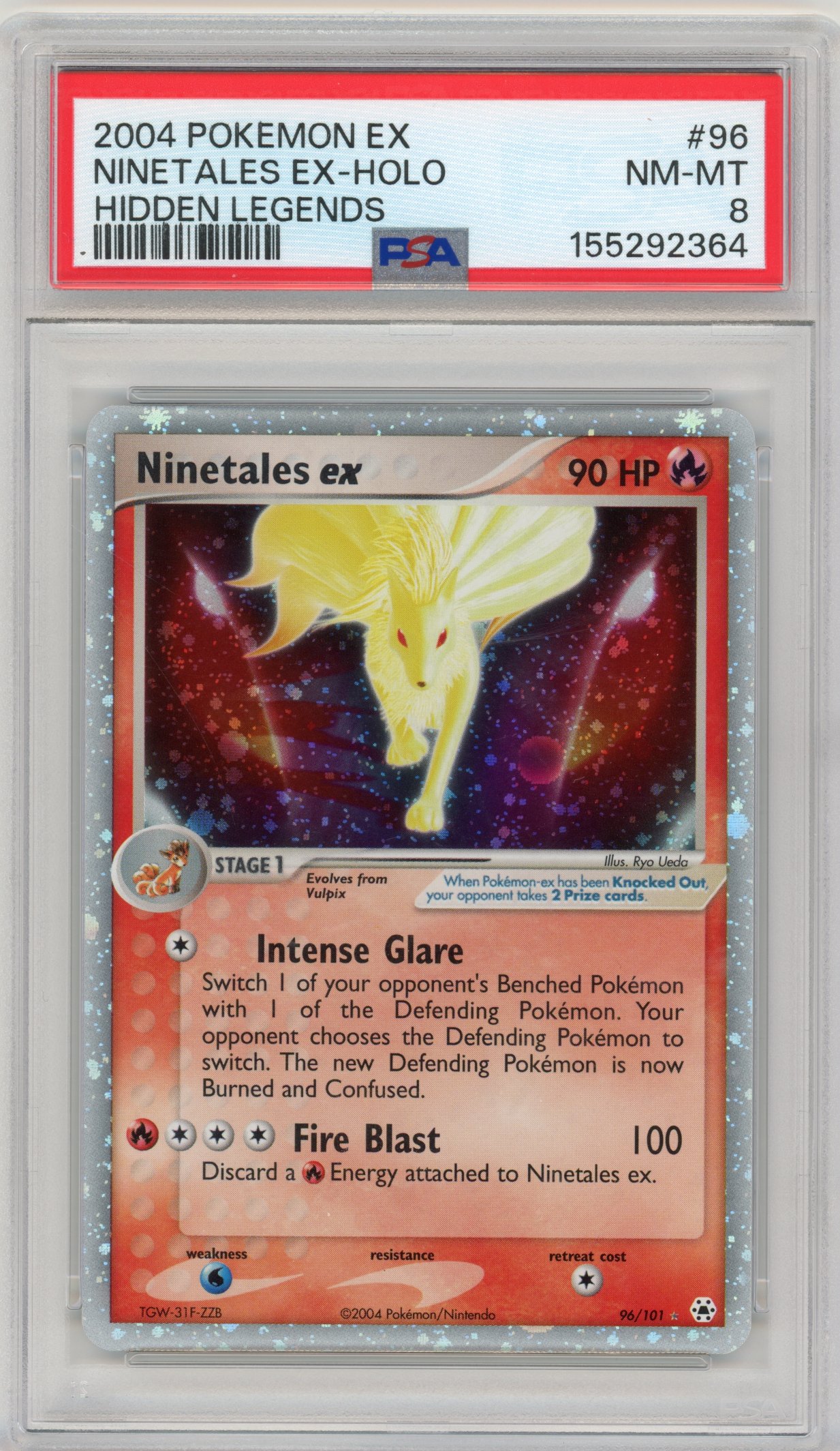PSA 8 Ninetales ex #96 (2004) EX Hidden Legends