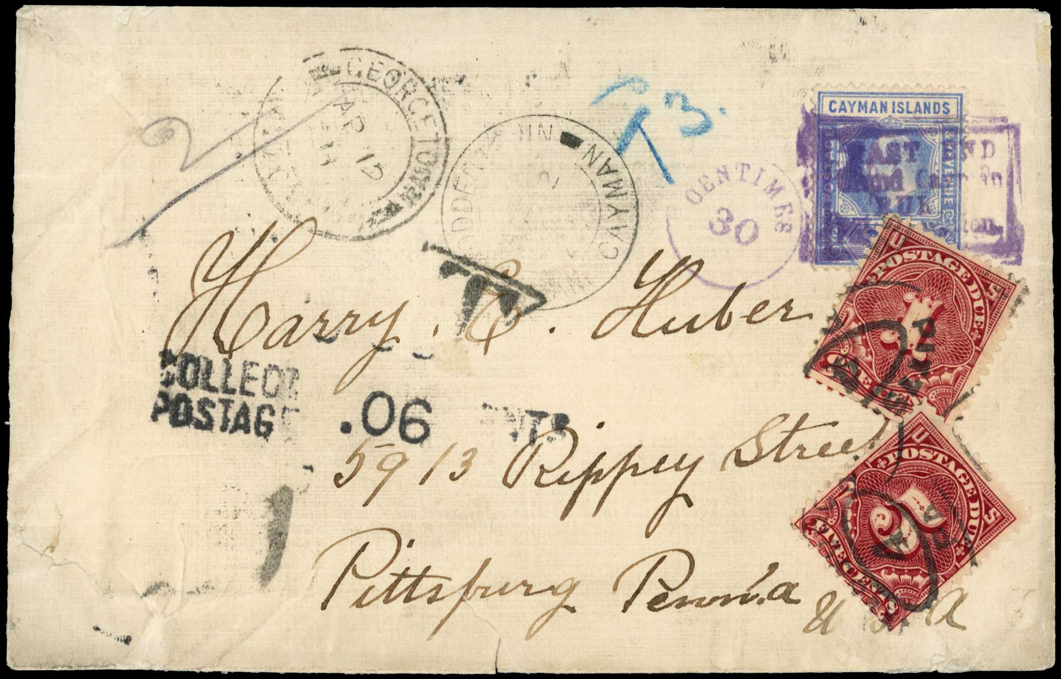 1911 underpaid cover to Pittsburgh, USA, with...