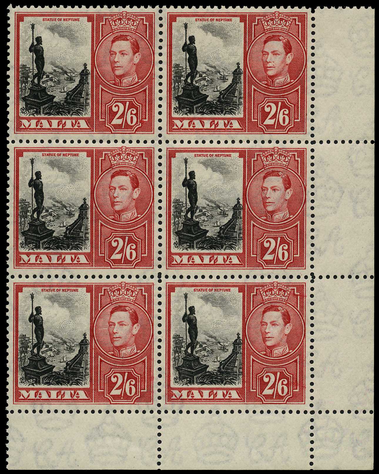 1938-43 2/6d black and scarlet unnumbered...