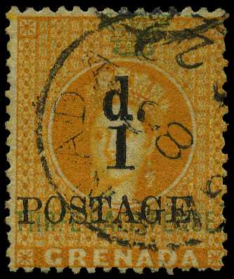 1886 1d on 1½d orange surcharge type 14,...