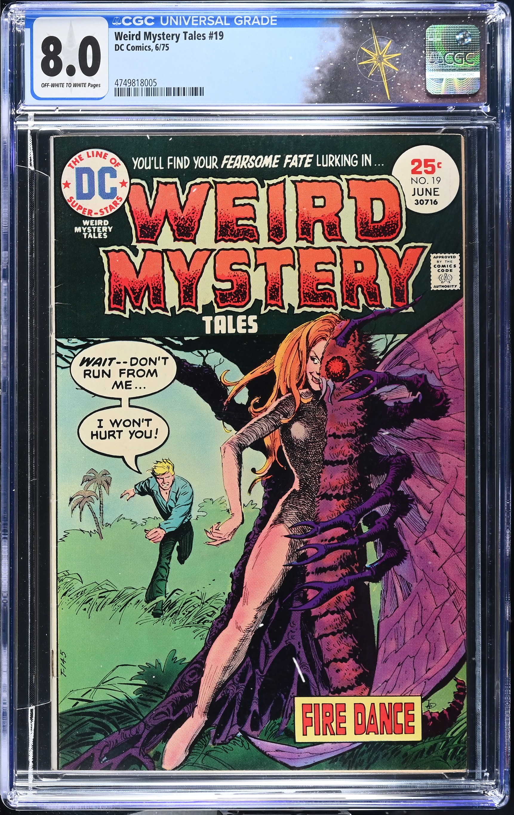 Weird Mystery Tales #19 CGC 8.0 Cover by Luis Dominguez (DC Comics, 1975) Off-White to White Pages