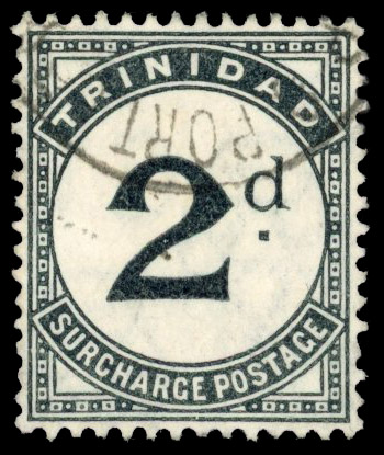 Trinidad & Tobago SG D11w 1905 Postage Due 2c inverted watermark used