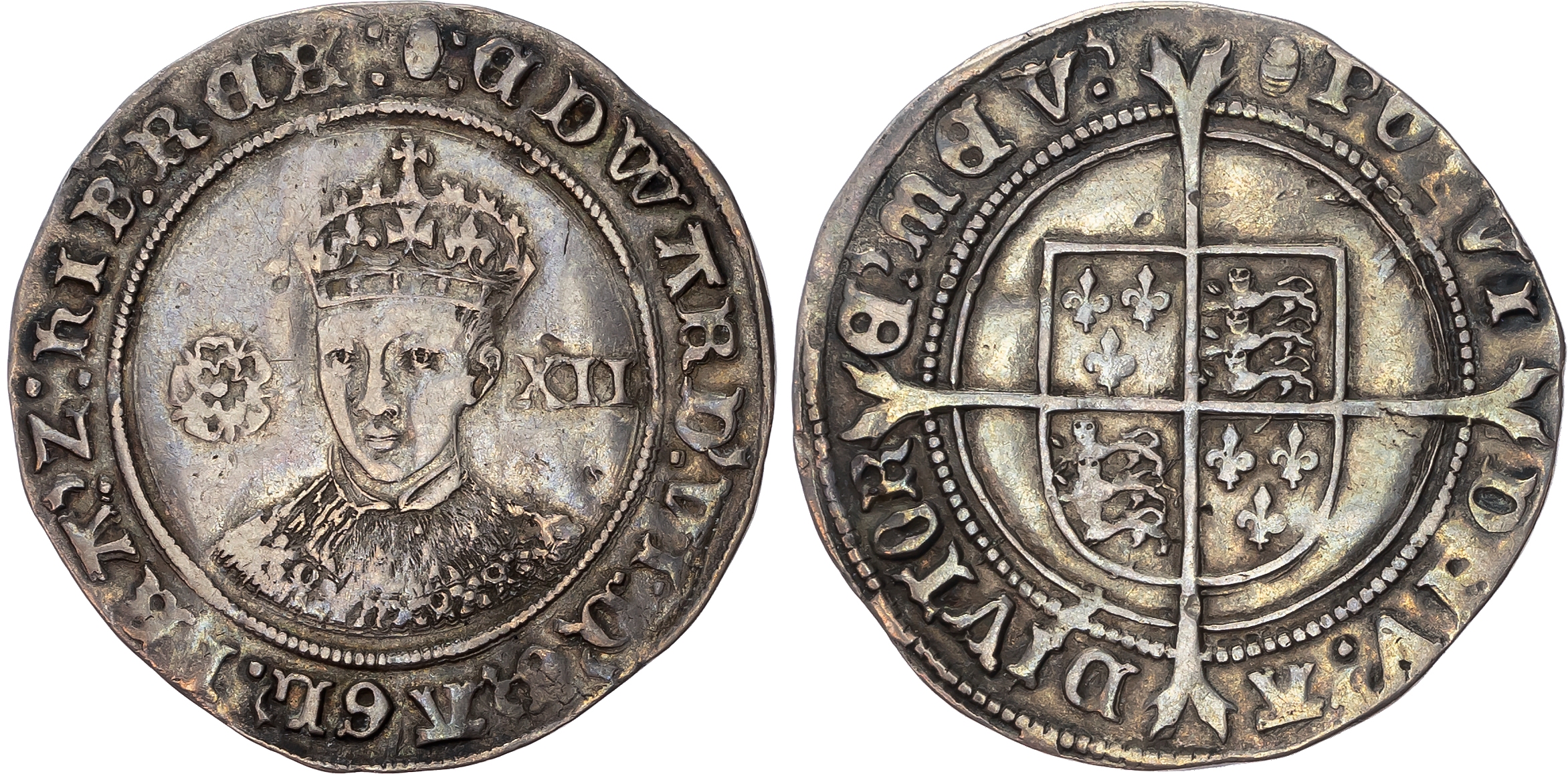 Edward VI (1547-1553), AR Shilling, Third Period, Fine issue, mm : tun, 5.8gm. (N 1937; S 2482). Very Fine and toned.…