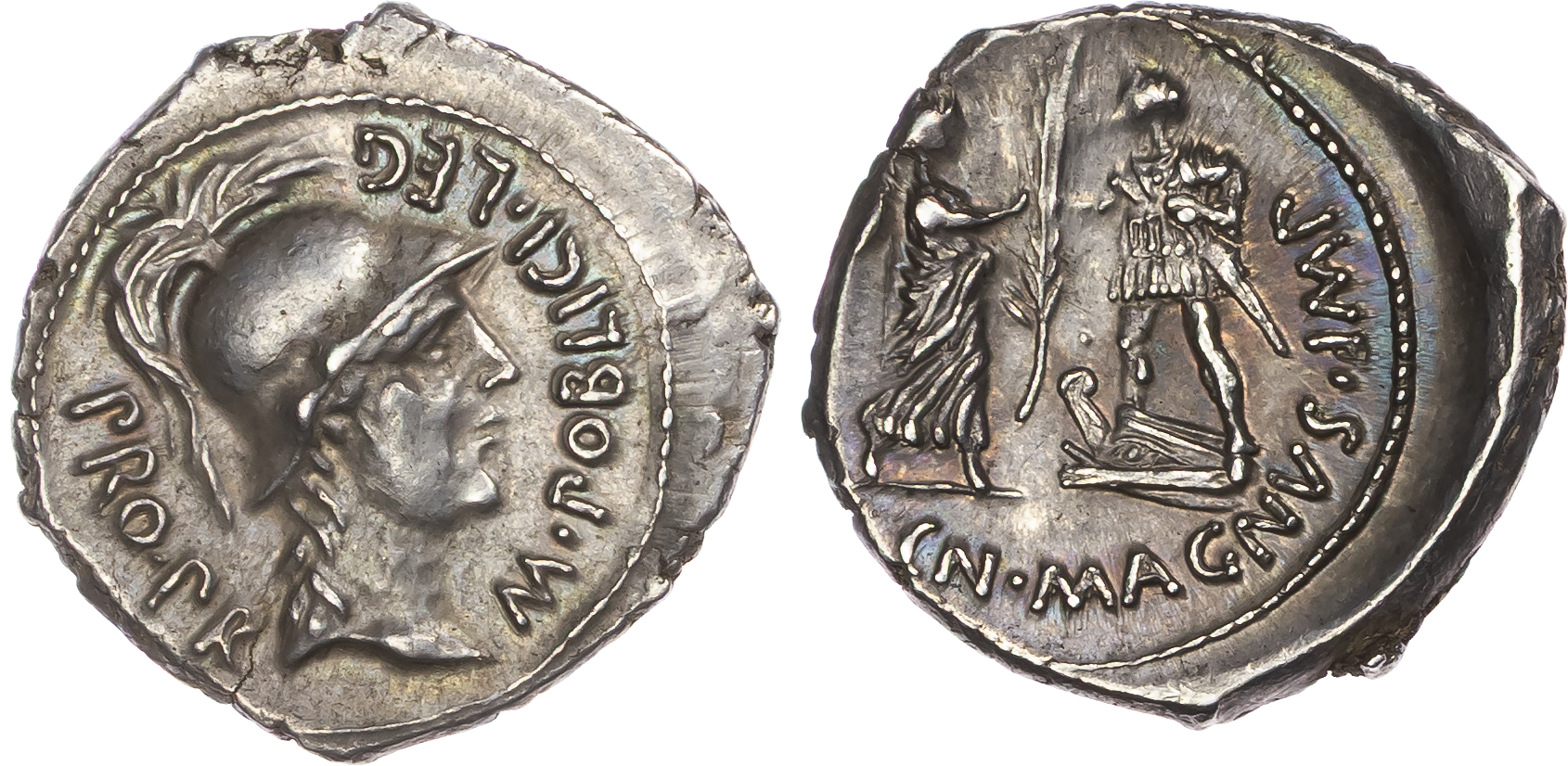 Cn. Pompey Jr, AR Denarius, Spanish mint, 46-45 BC, 3.72g.