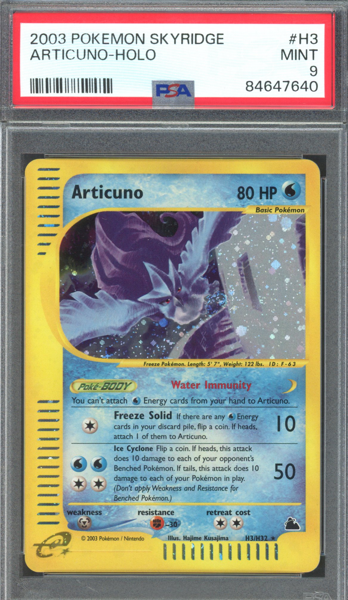 Pokémon TCG - PSA 9 Articuno - Holo #H3 - Skyridge
