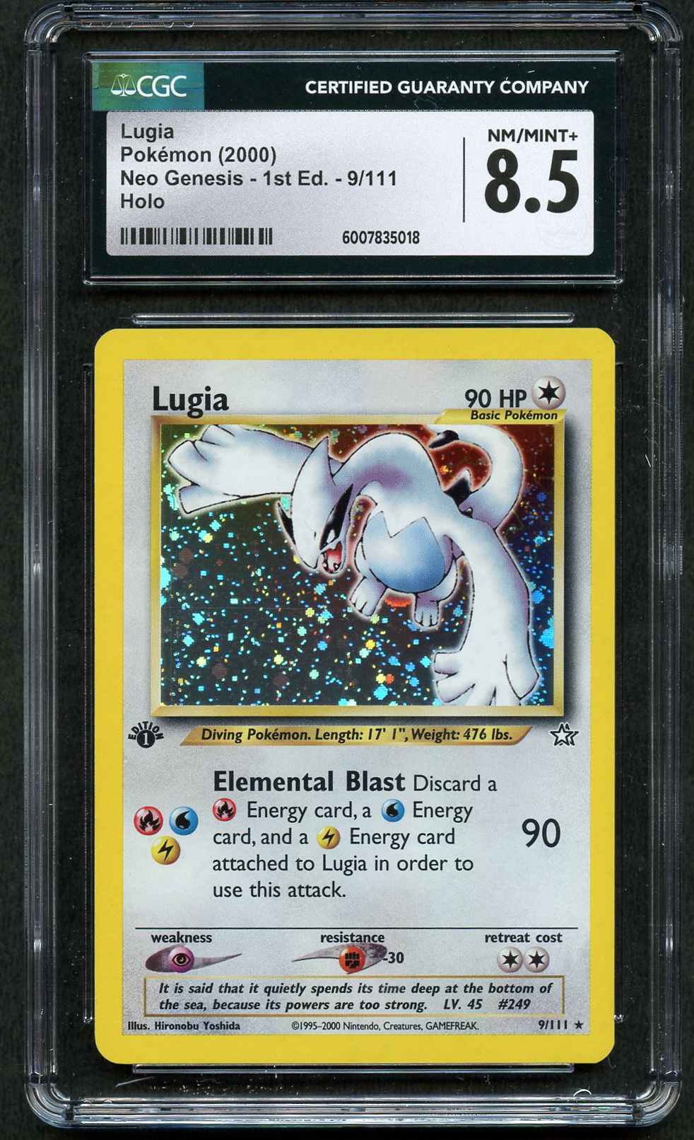 CGC 8.5 Lugia 1st Edition Neo Genesis 2000 - 9/111