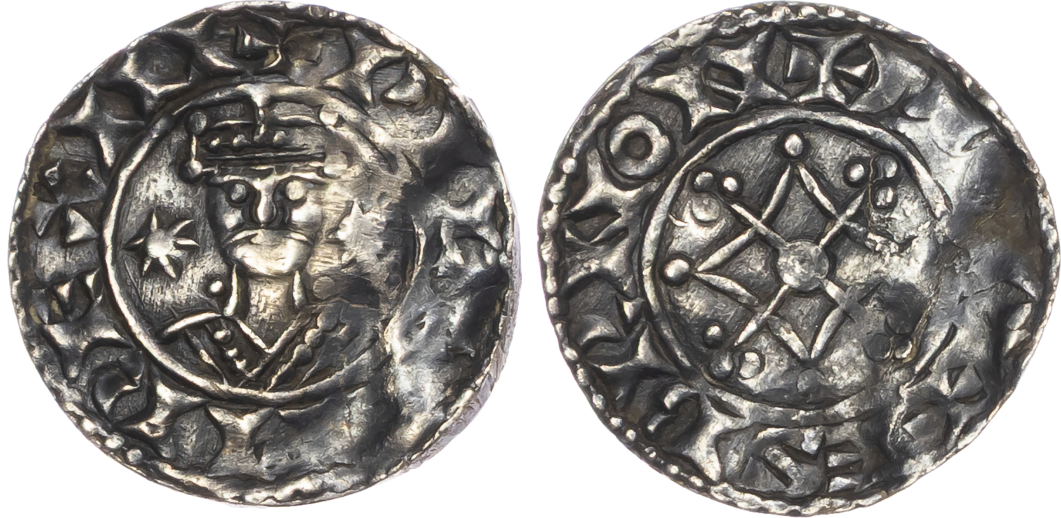 William I 'the Conqueror' (1066-1087). AR Penny 1.28gm., c.1074-1077, Two stars type (BMC V). Salisbury; Esbean.