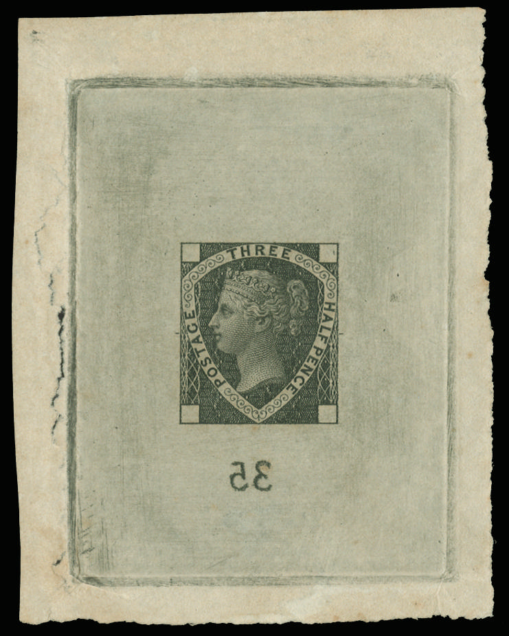 GB 1871 Ormond Hill 1½d Die Proof in black