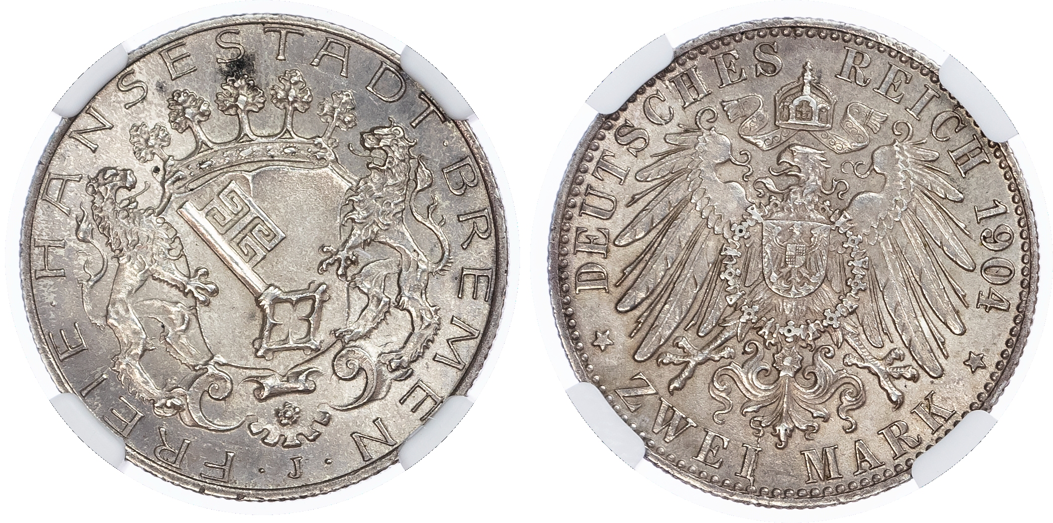 Germany, States, Bremen. Free City AR 2 Marks. 1904J. 