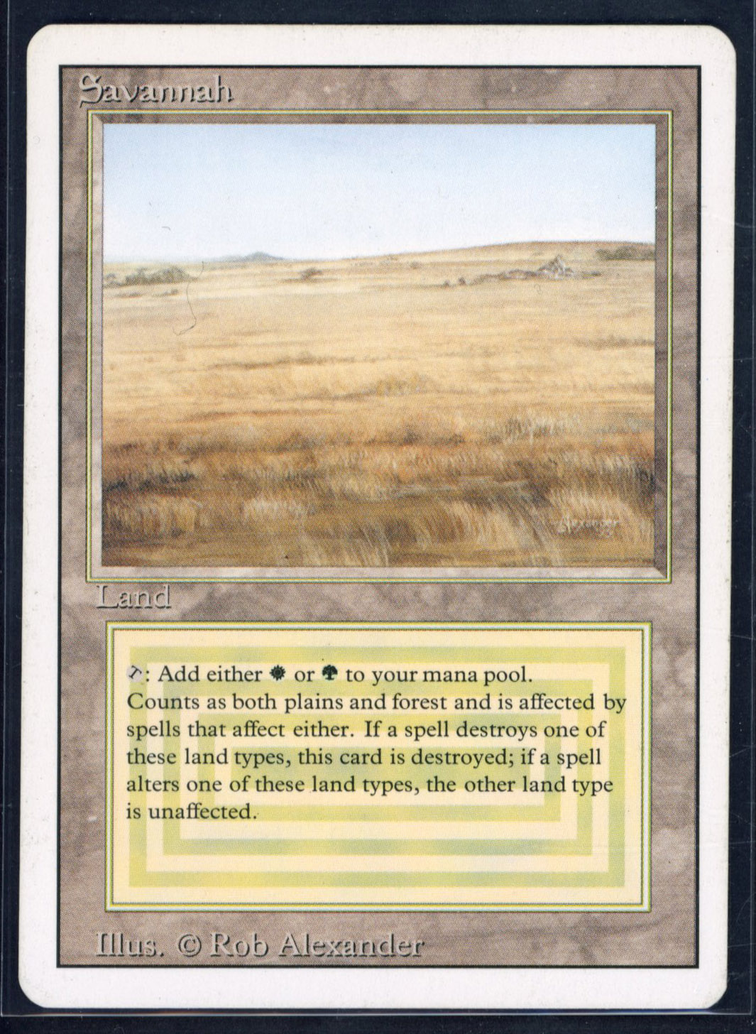 Magic The Gathering - Savannah - Revised - Light Play 