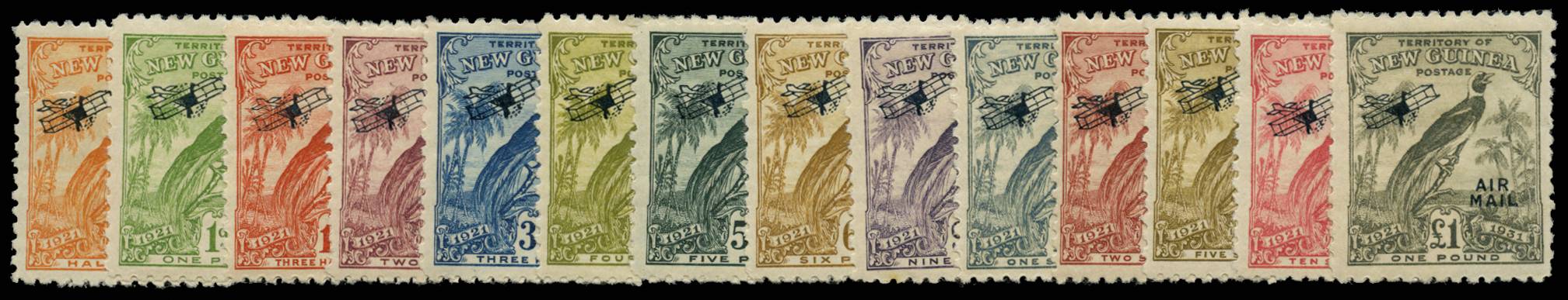 NEW GUINEA SG 163/76 1931 BIRD OF PARADISE AIRMAIL SET LPOG