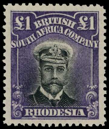 1913-7 £1 Head Die II, perf 14. Large part...