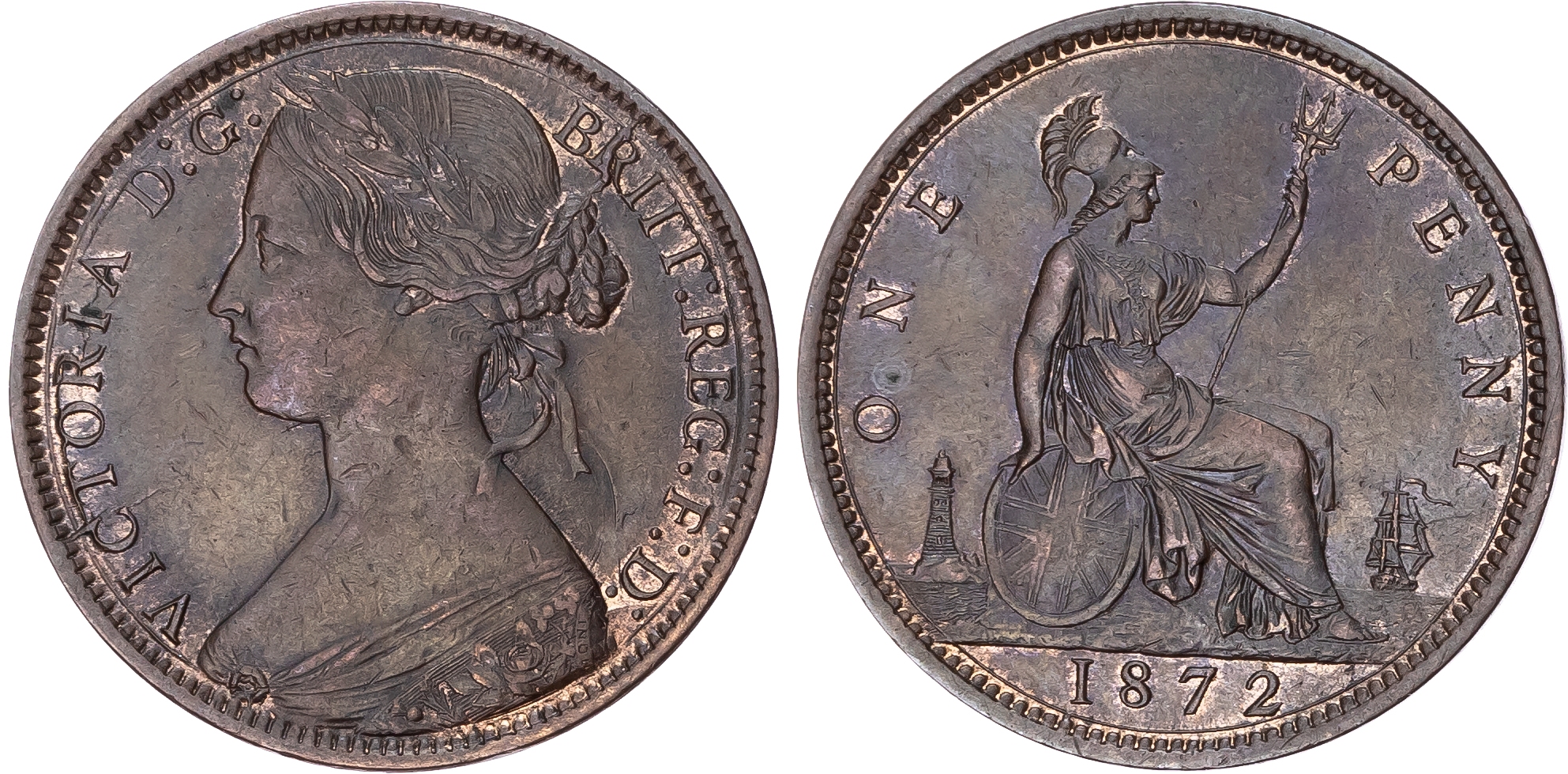 Victoria (1837-1901), Bronze Penny, 1872
