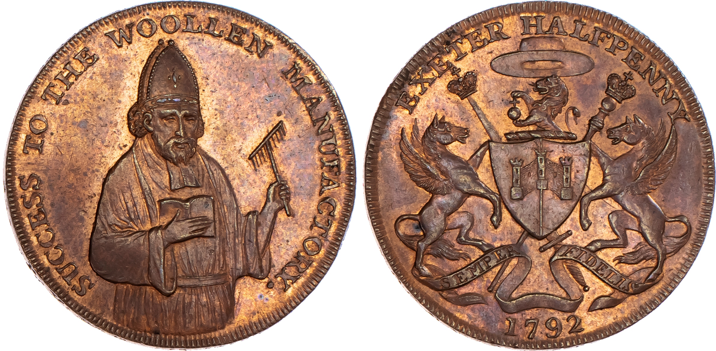 Exeter, Samuel Kingdon, Halfpenny 1792....