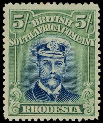 1922-4 5/- Head Die IIIB, perf 15, white...