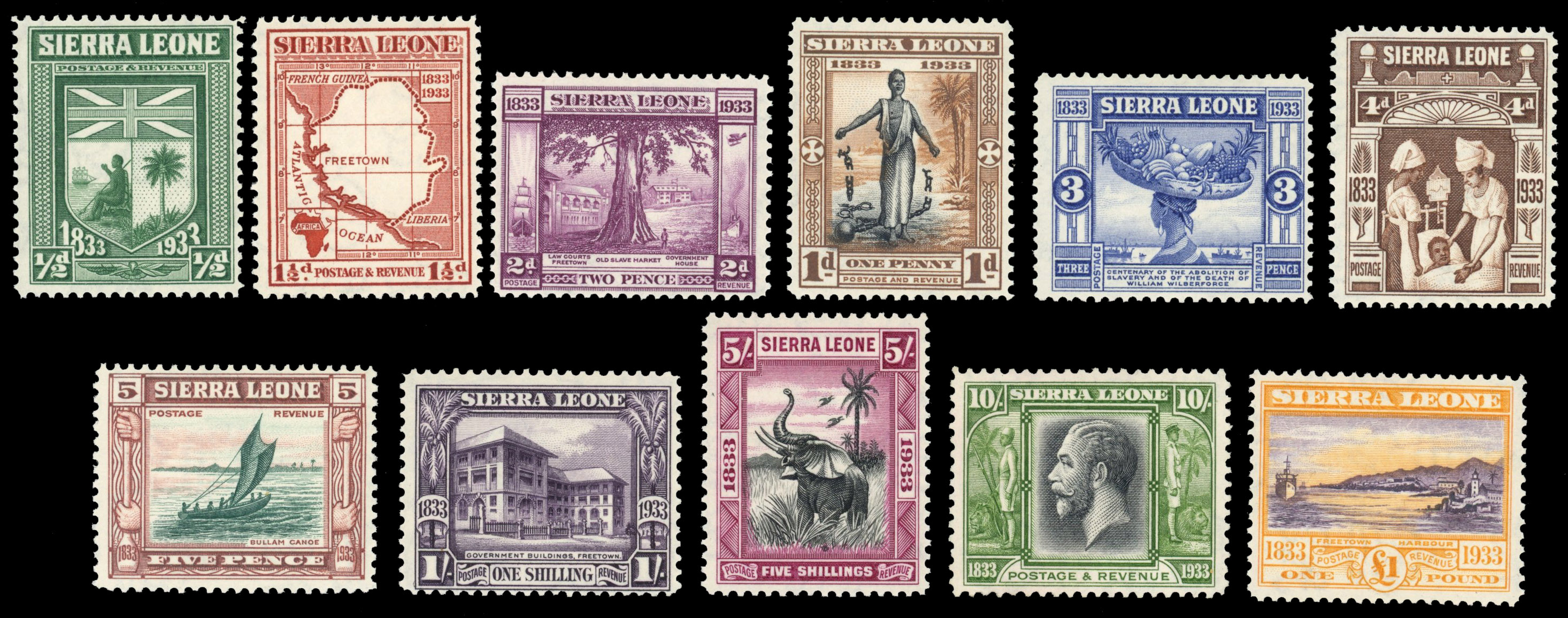 Sierra Leone SG SG 168-180 Wilberforce set mint