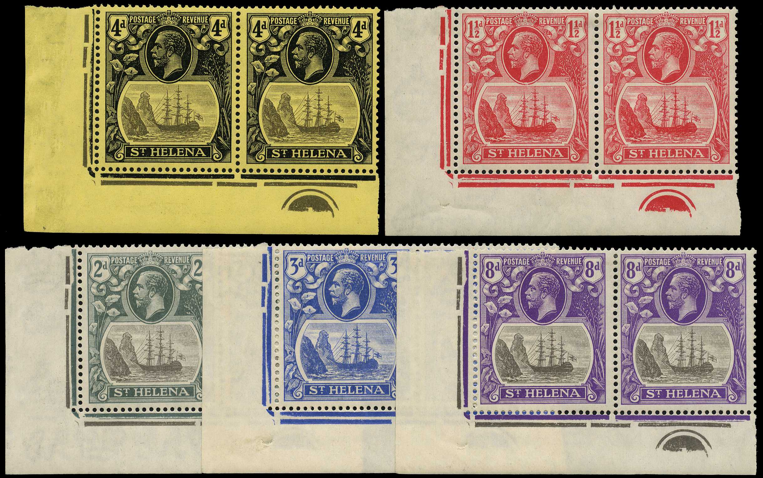 1922-37 values in lower left corner pairs...