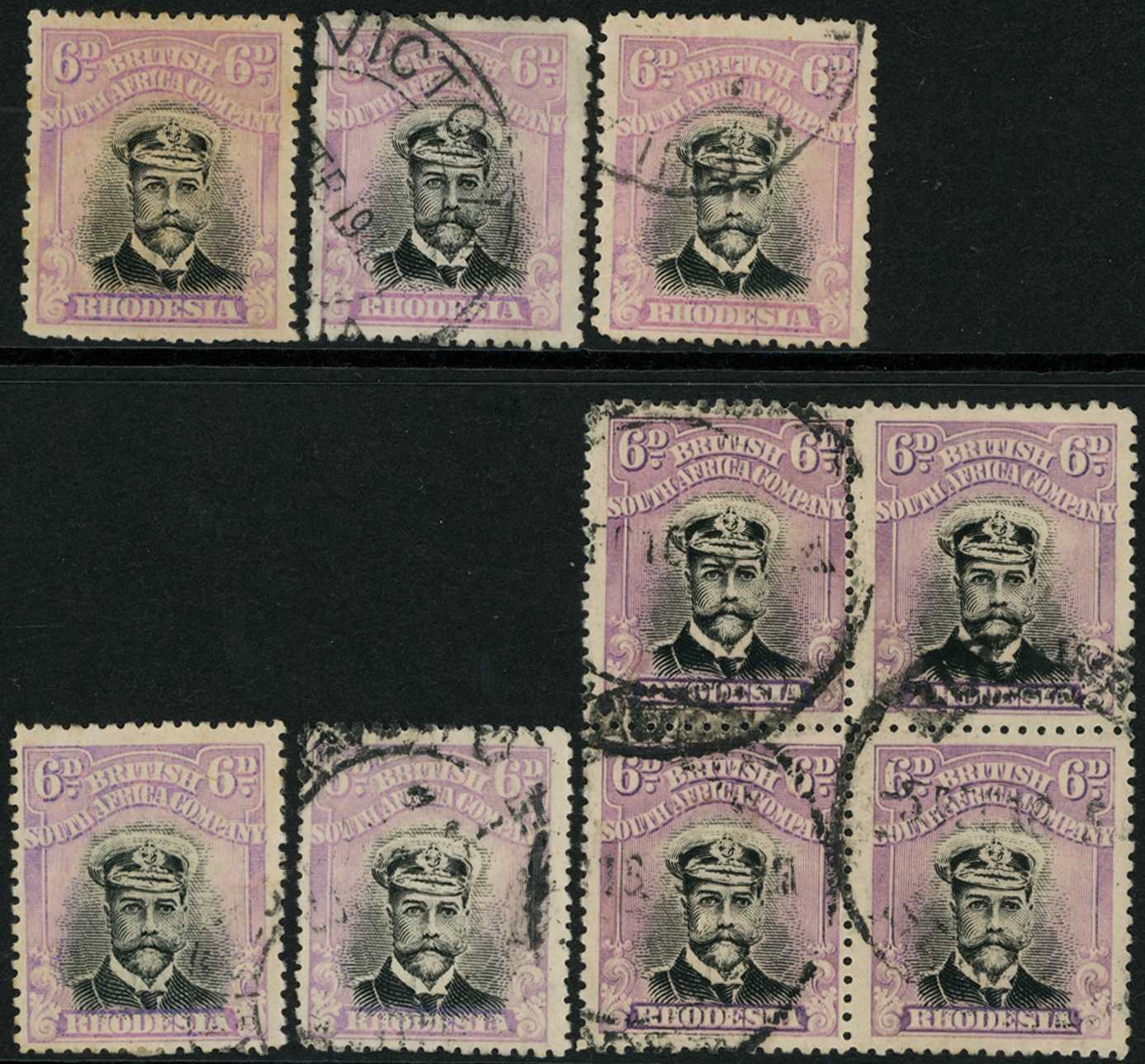 1913-7 6d Head Die II, perf 14. Plate 5...