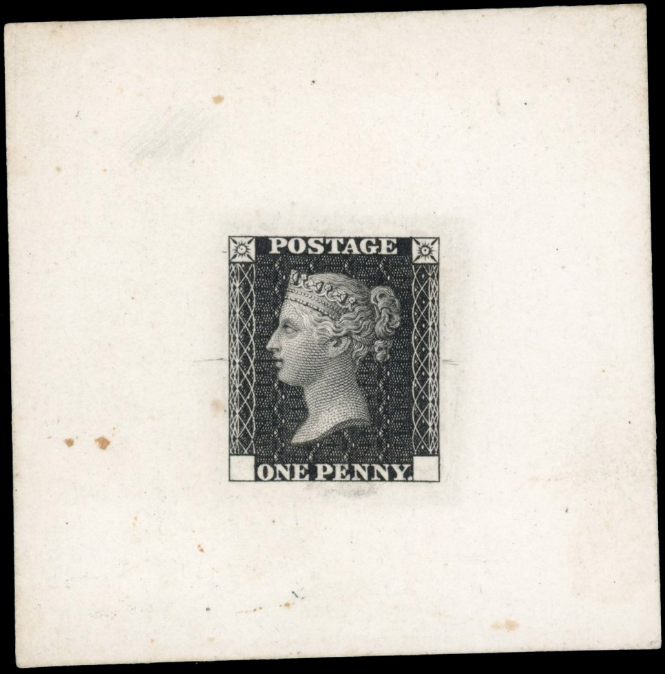 GB SG DP29a 1871 1d Ormond Hill Die Proof in black, Spec. DP29a