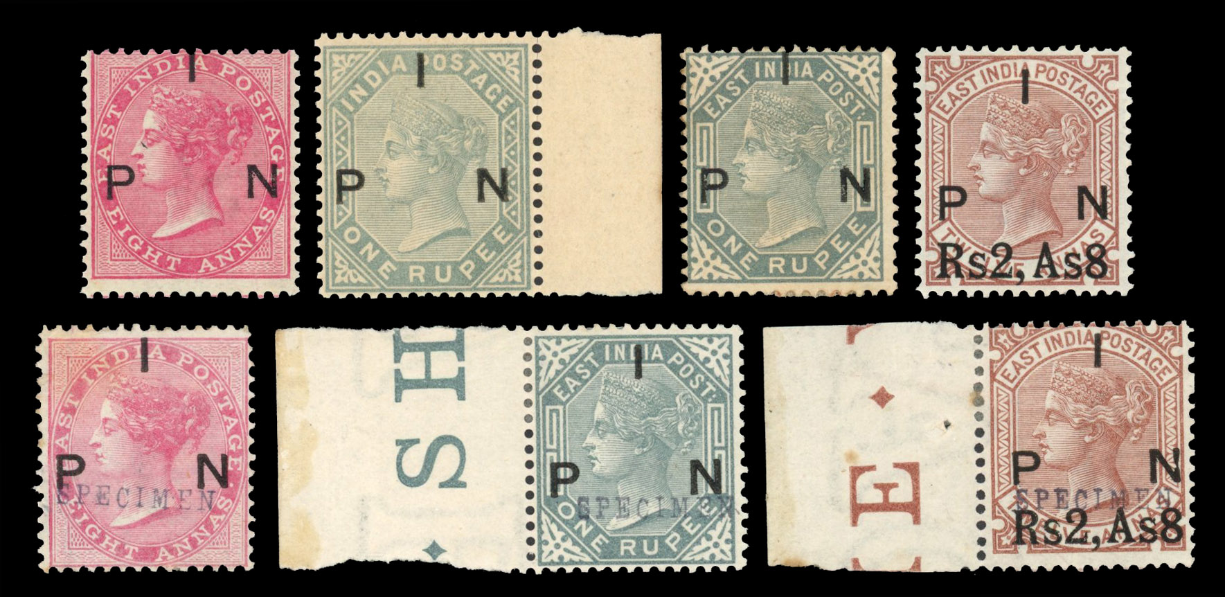 India Postal Note stamps IPN overprints Specimens and mint