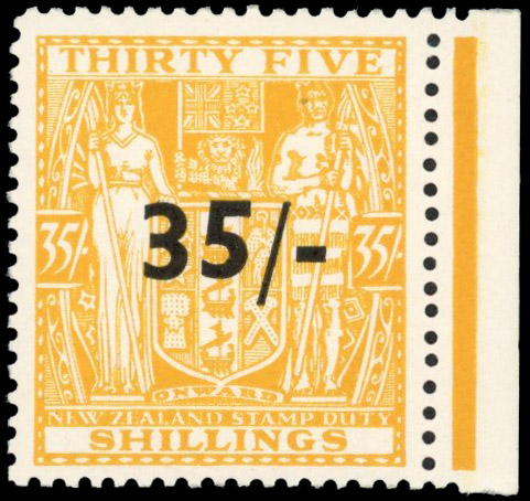 NZ SG F186 1939 35s on 35s orange-yellow mint