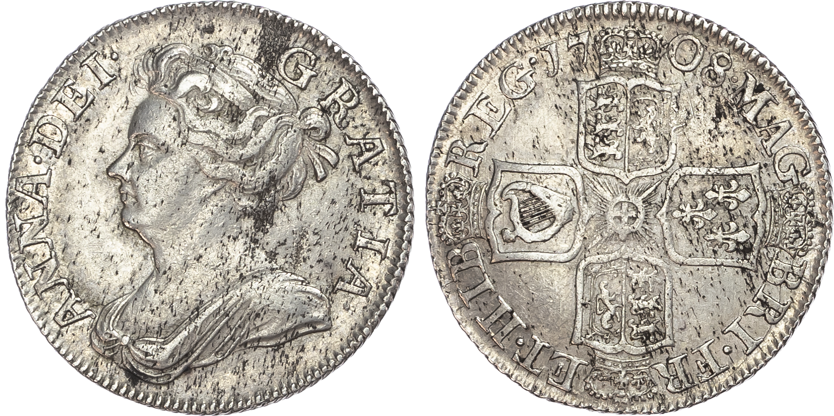 Anne (1702-1714), Shilling, 1708, Post Union. 