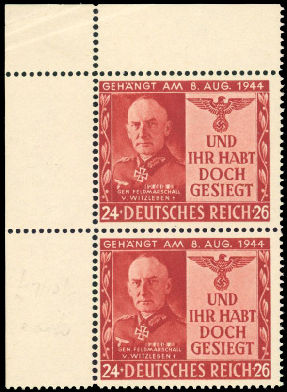 Germany; British Propaganda Forgery Gen von Witzleben pair mint