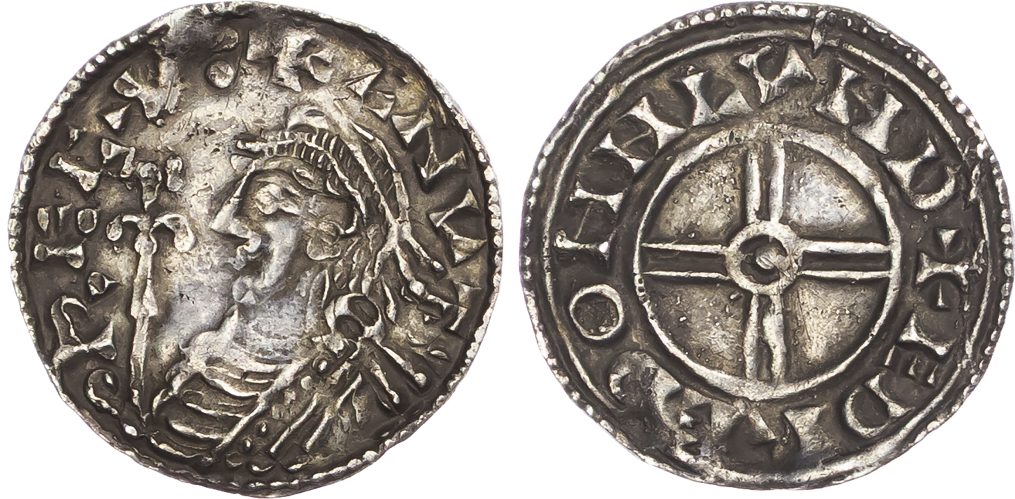 Cnut (1016-1035), AR Penny 1.1gm., 1029/35, short cross type, London, Edred.