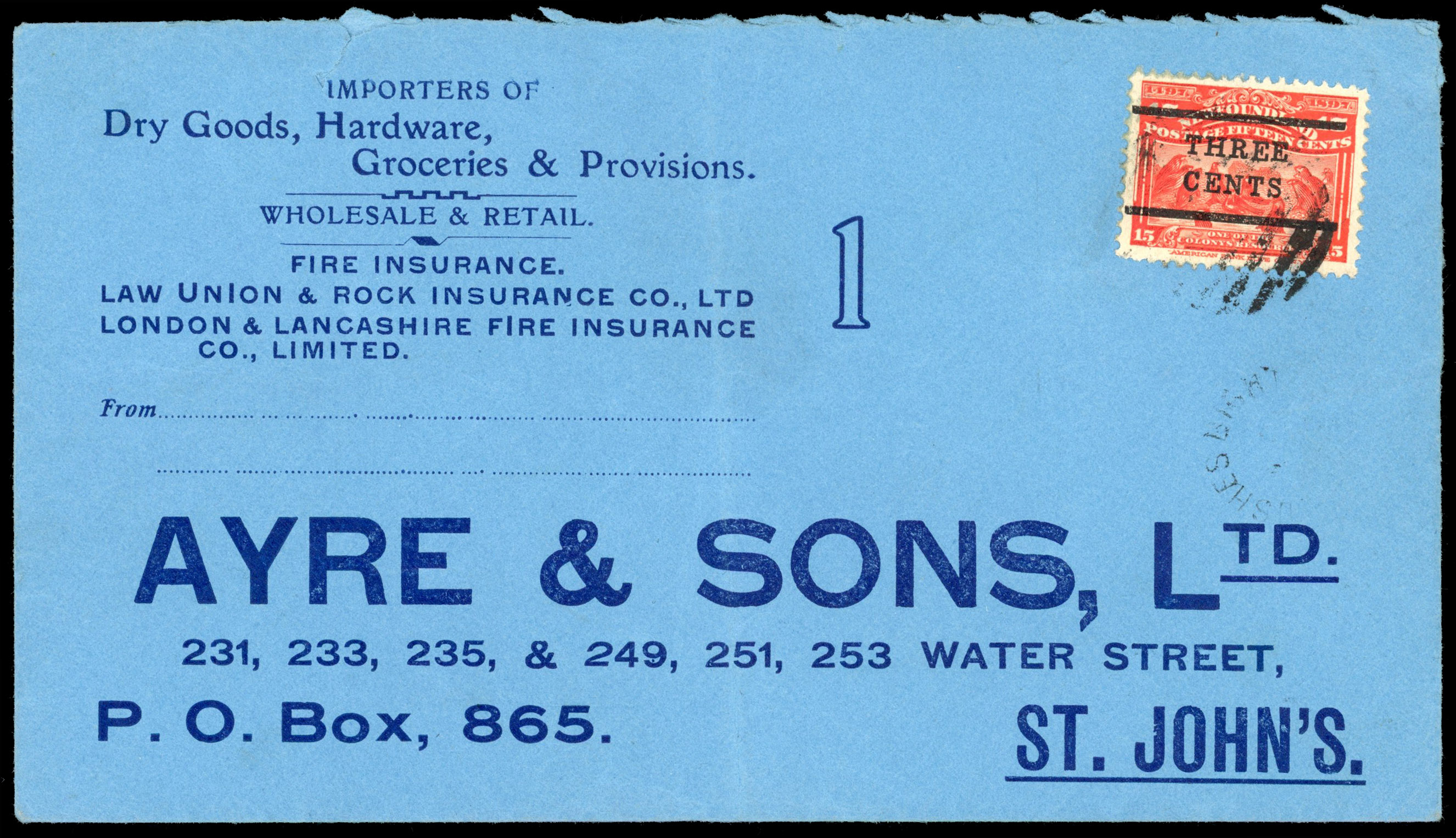 Newfoundland SG 145 on cover to St.Johns