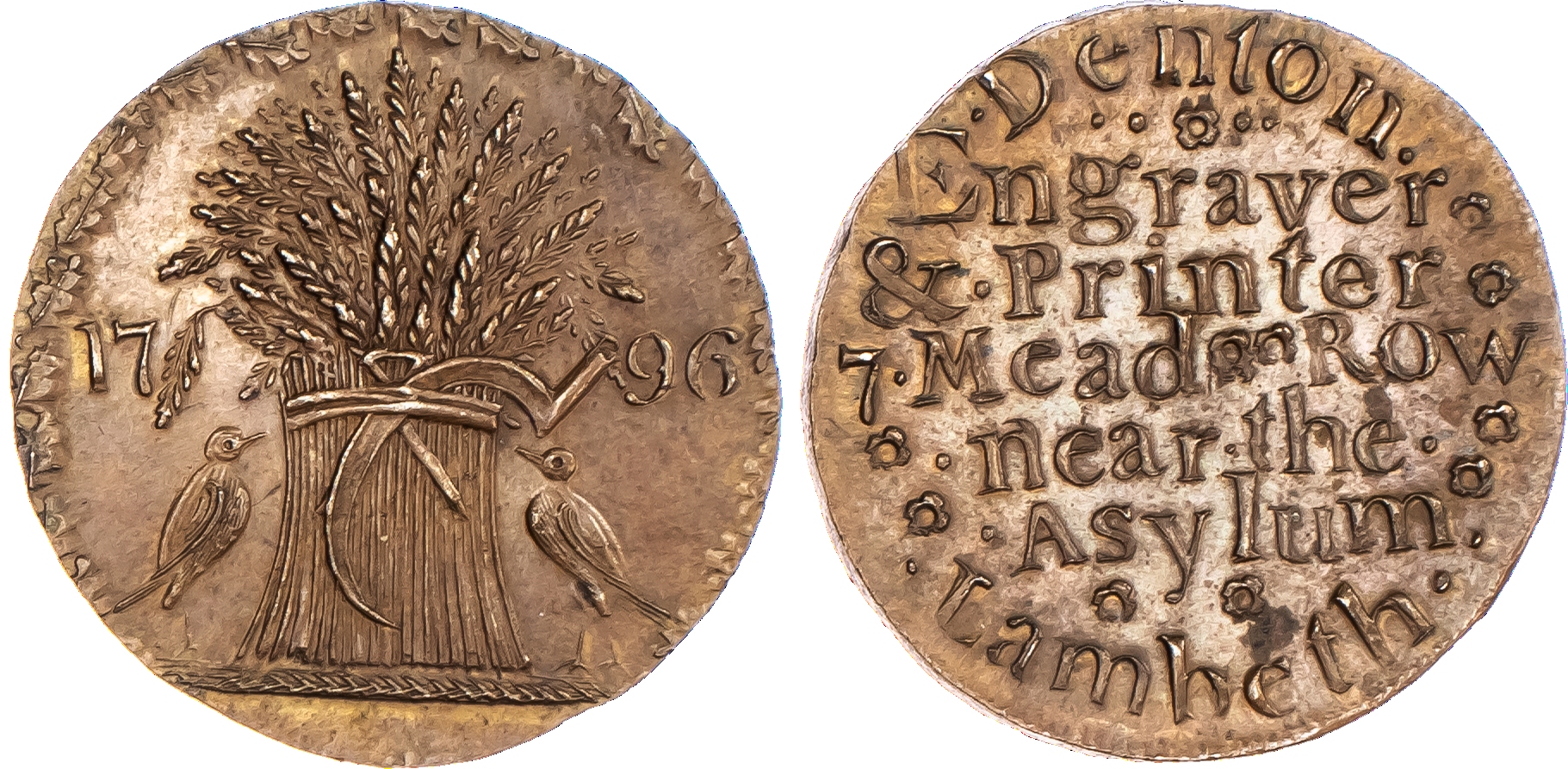 Lambeth, Denton mule Farthing 1796, a...