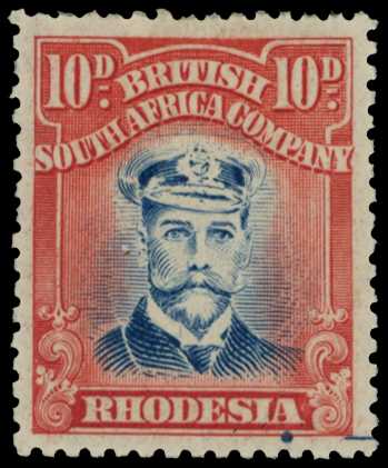 1918-21 10d Head Die IIIB, perf 14, toned...
