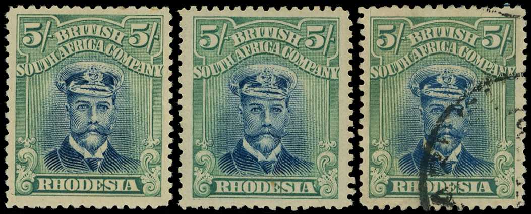 1918-21 5/- Head Die IIIB, perf 14, toned...