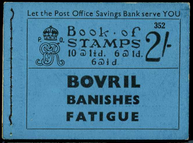 1936 (October) 2/- booklet (#352). Panes...