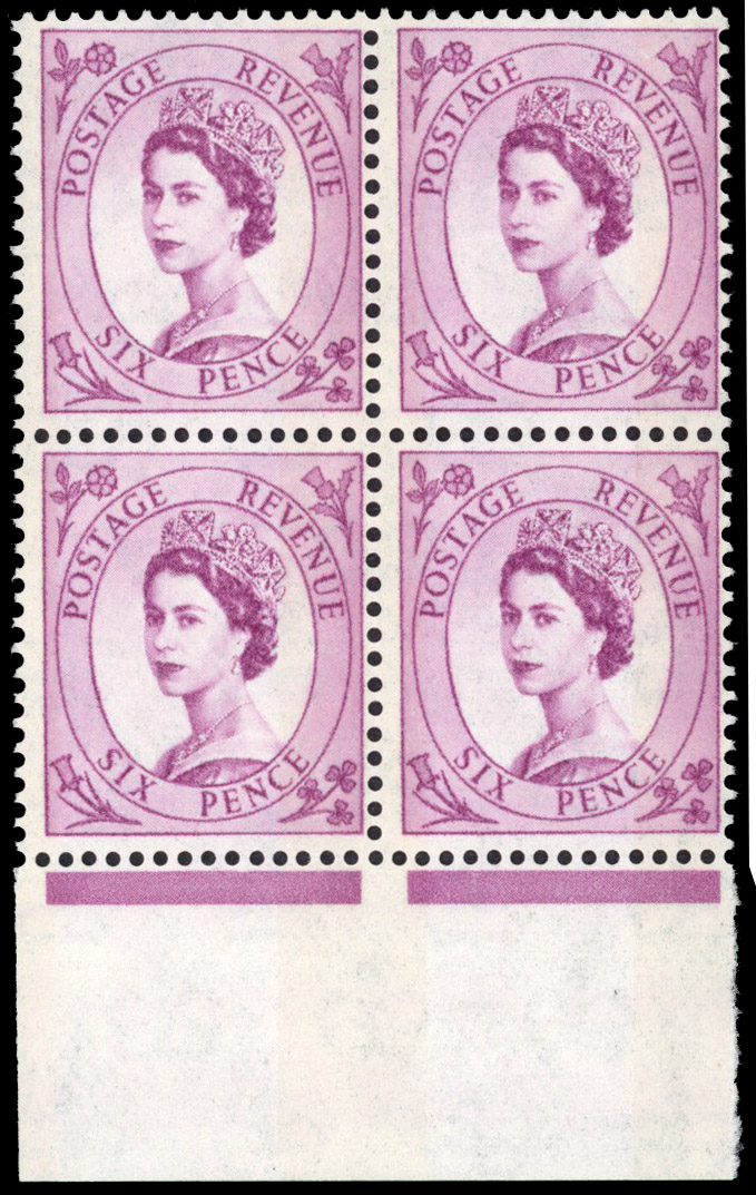 Great Britain SG 617var phosphor bands applied by letter press