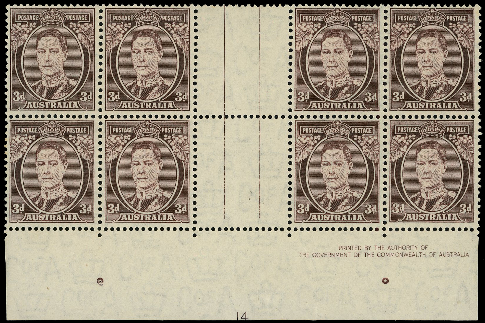 Australia SG 187 Plate block mint