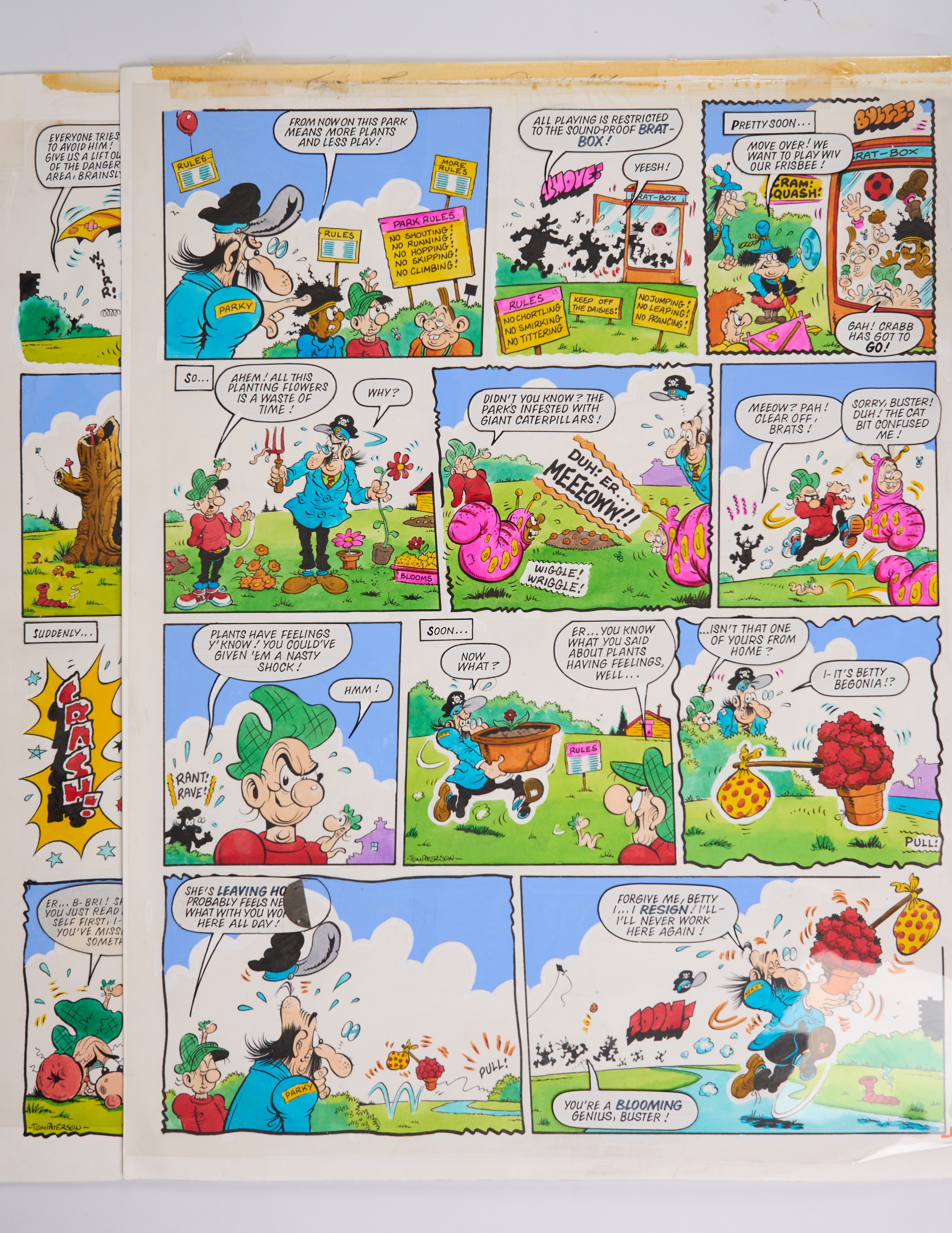 Tom Paterson Buster UK Full Colour Story Page (IPC/Fleetway, 1988) Total 2