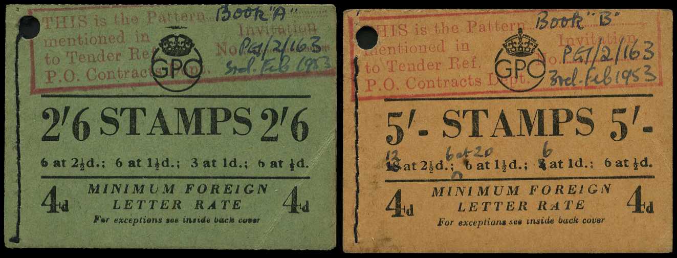 1952 (Dec.) 2/6d and 5/- trial booklets...