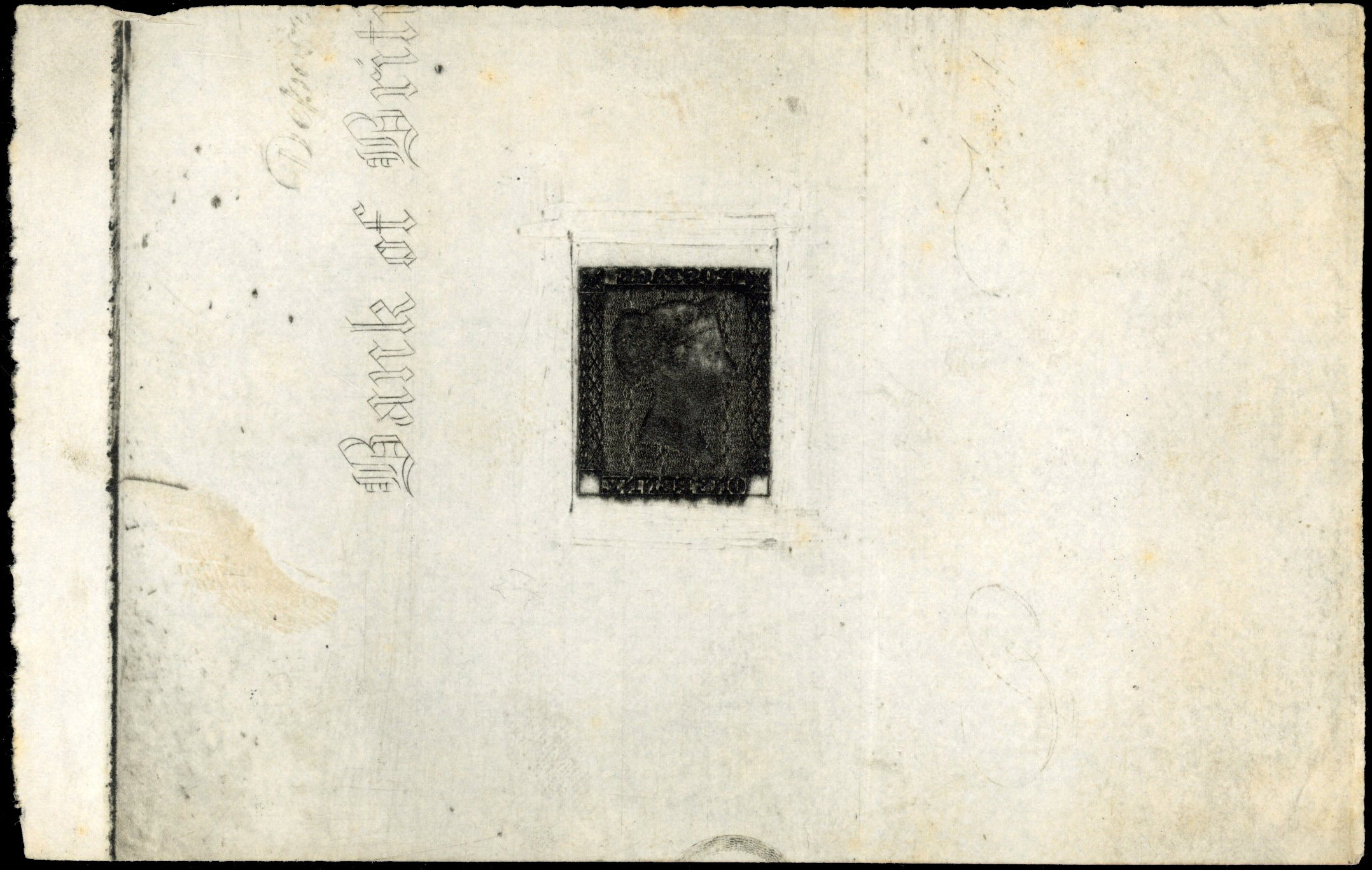 Great Britain 1840 (March) 1d Black reversed impression Die Proof, SG DP17c