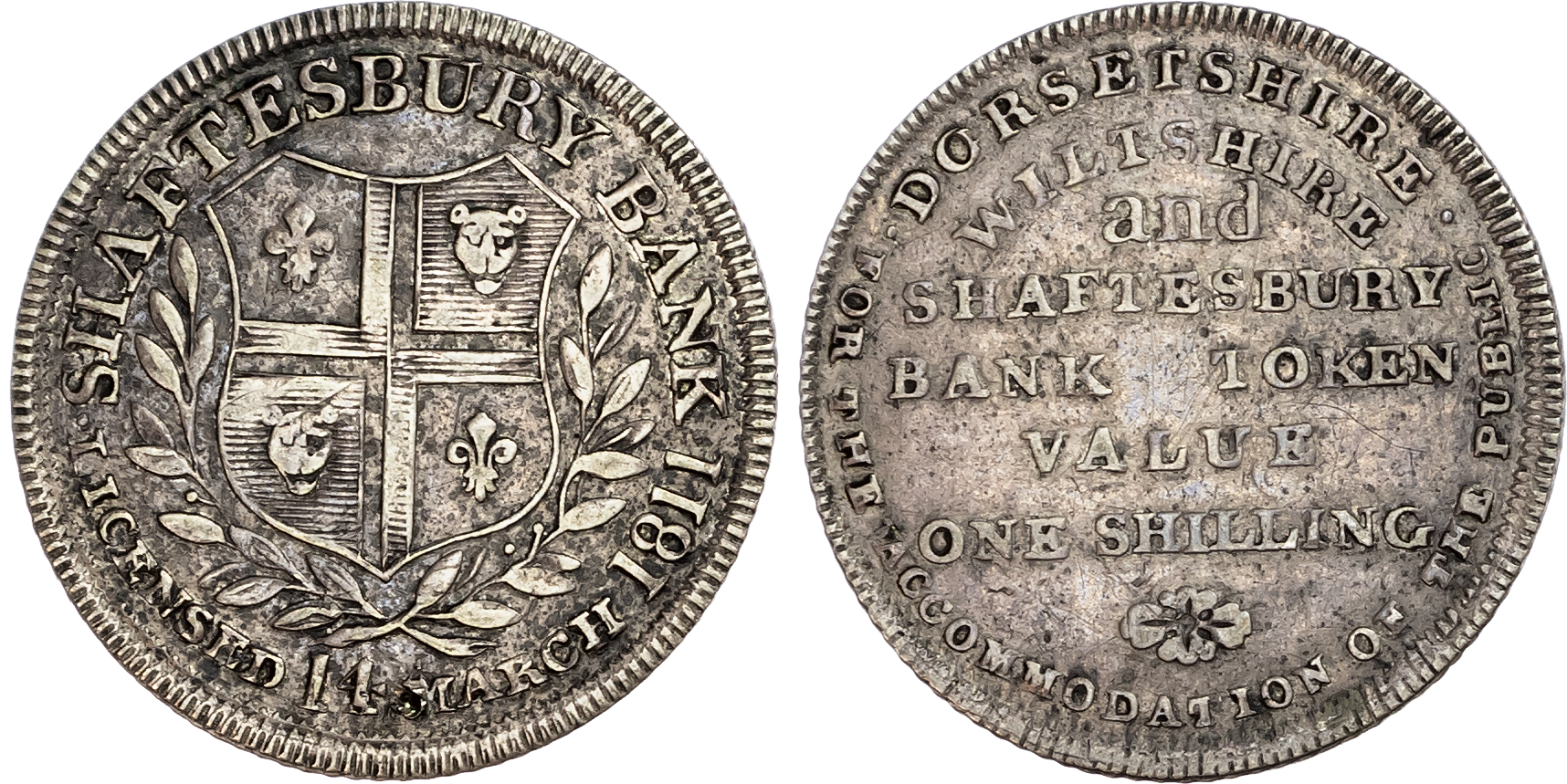 Dorsetshire, Shaftesbury. Silver shillings, 1811 (2). 