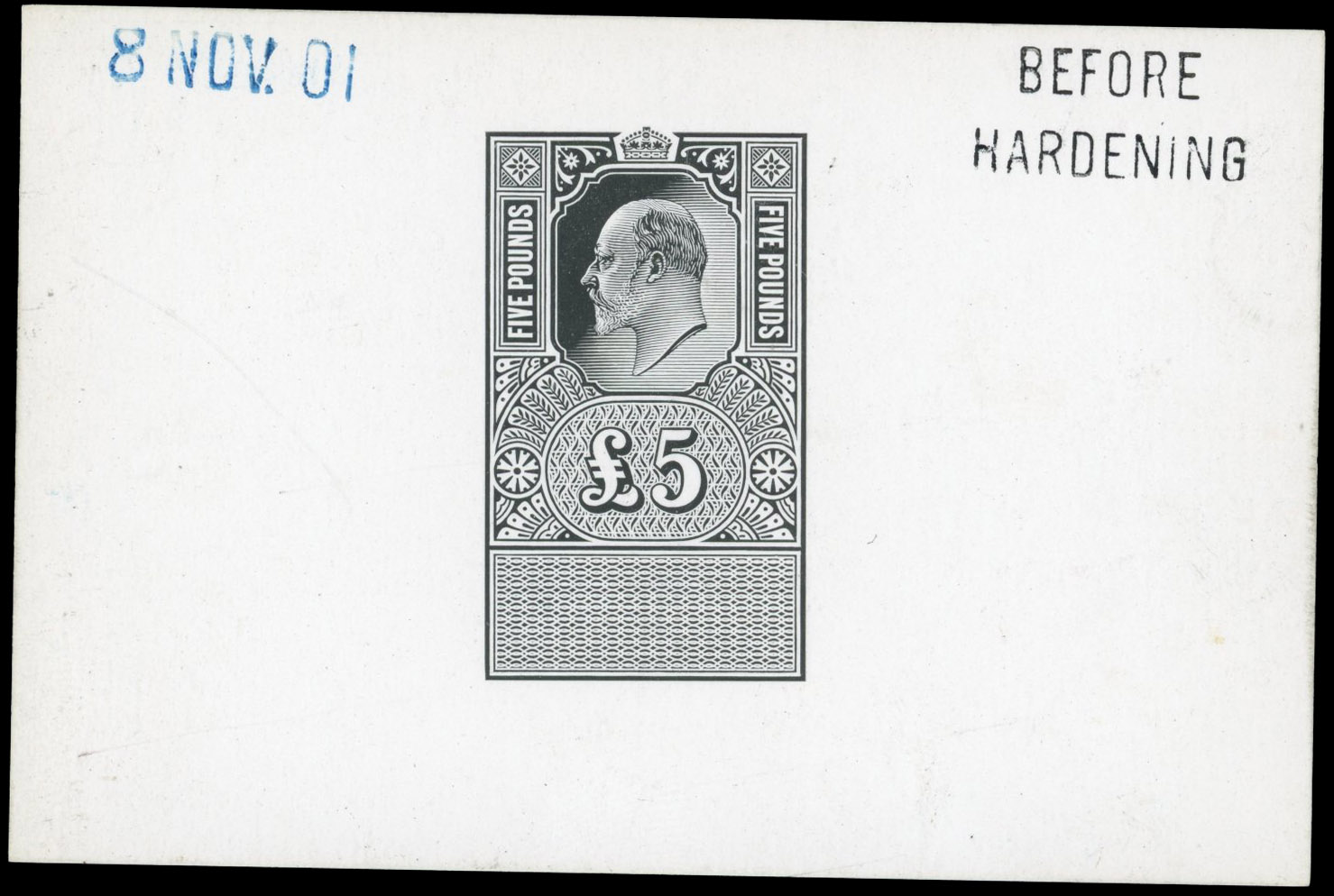 GB Unappropriated Die KEVII £5 Die proof