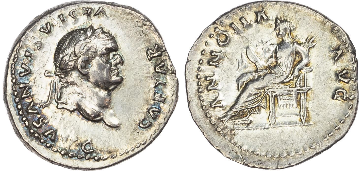 Vespasian (AD 69-79) AR Denarius, Rome, AD 77-78, 3.44g. 