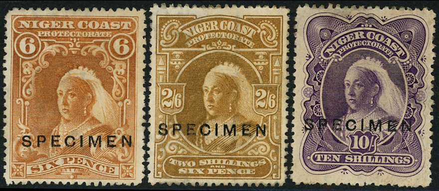 Niger Coast SG 71s, 73s, 74s Specimens