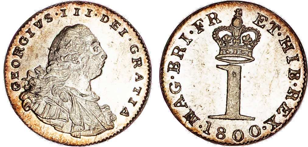 George III (1760-1820), AR Maundy Set, 1800.