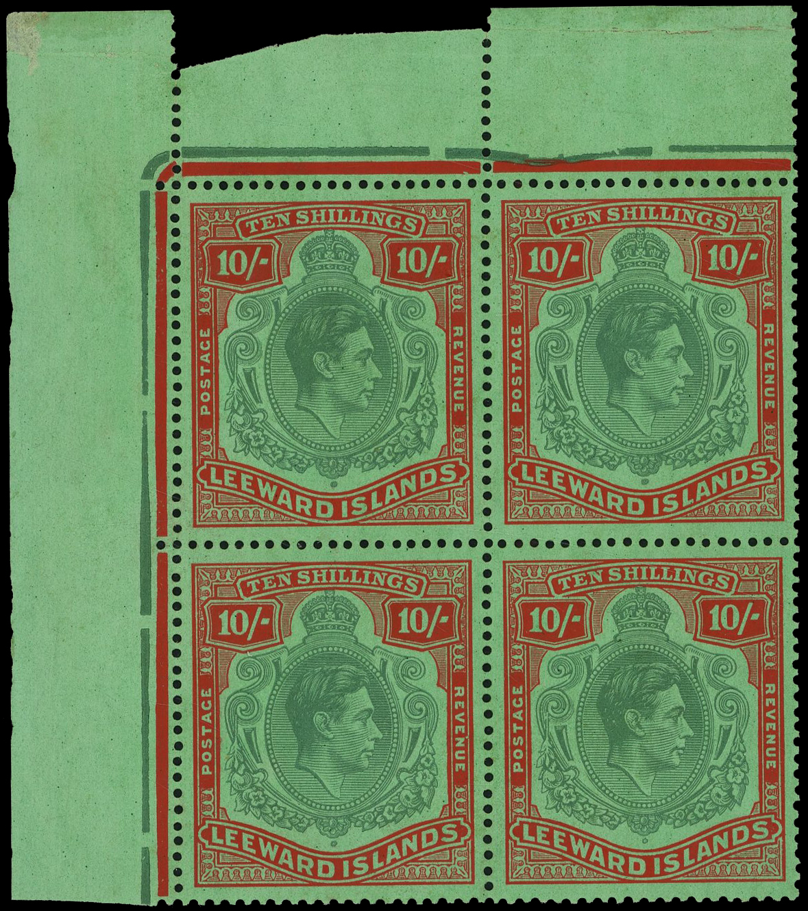 Leeward Islands SG 113 block mint