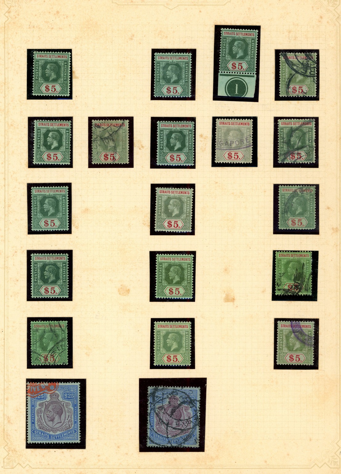 1912-23 watermark MCA collection on leaves (184) mint and used, duplication, the low values not of much consequence...