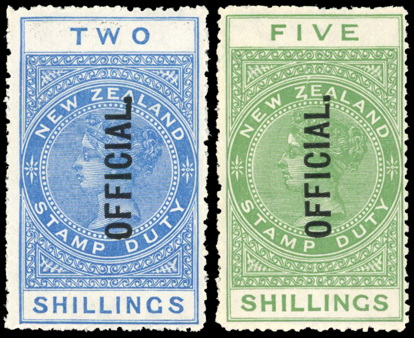 New Zealand 1915-25 official 2s, 5s perf 14