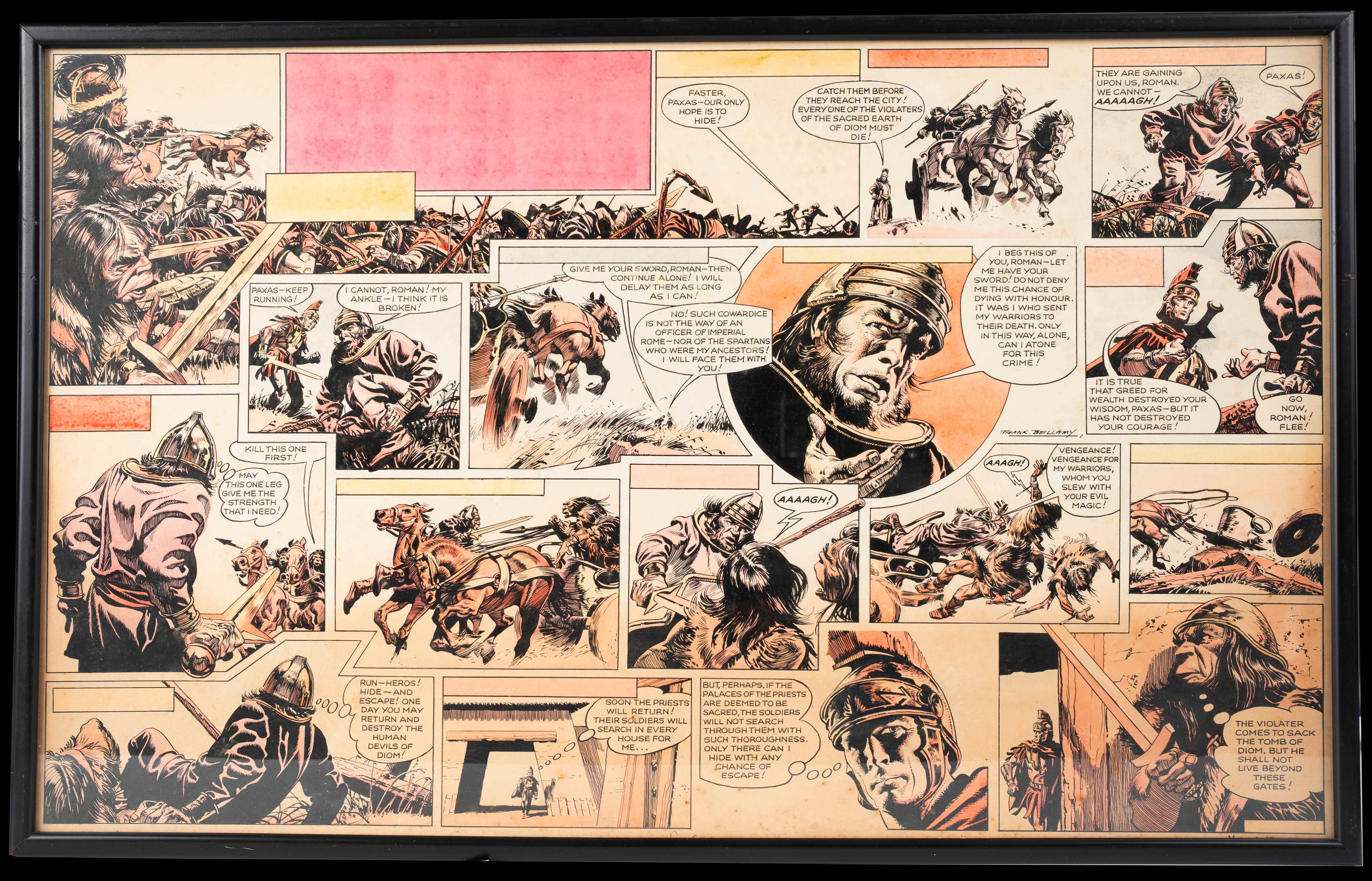 Frank Bellamy Eagle Magazine Vol 14 #5 "Heros The Spartan: Episode 15" Two Page Original Art (Longacre Press, 1963)