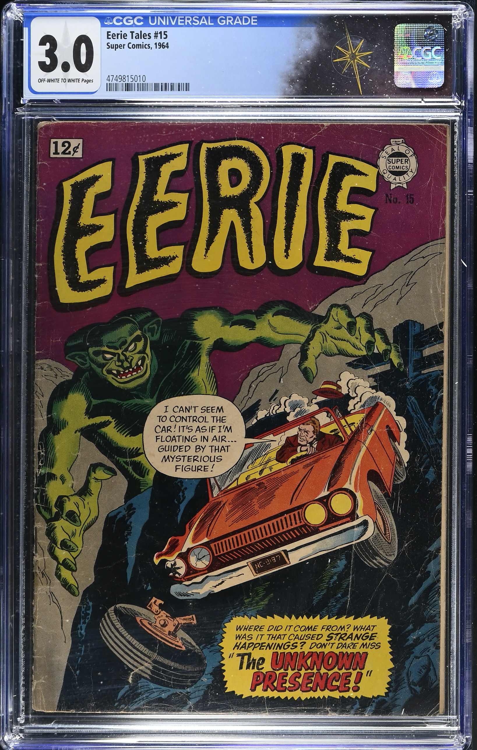 Eerie Tales #15 CGC 3.0 Cover by Ross Andru & Mike Esposito (Super Comics, 1964) Off-White to White Pages