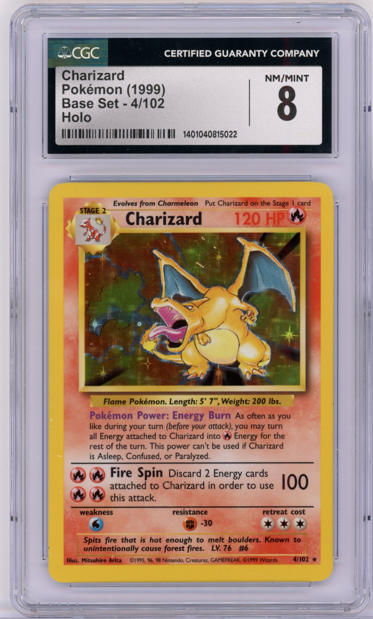 CGC 8 Charizard #4 Holo Base Set