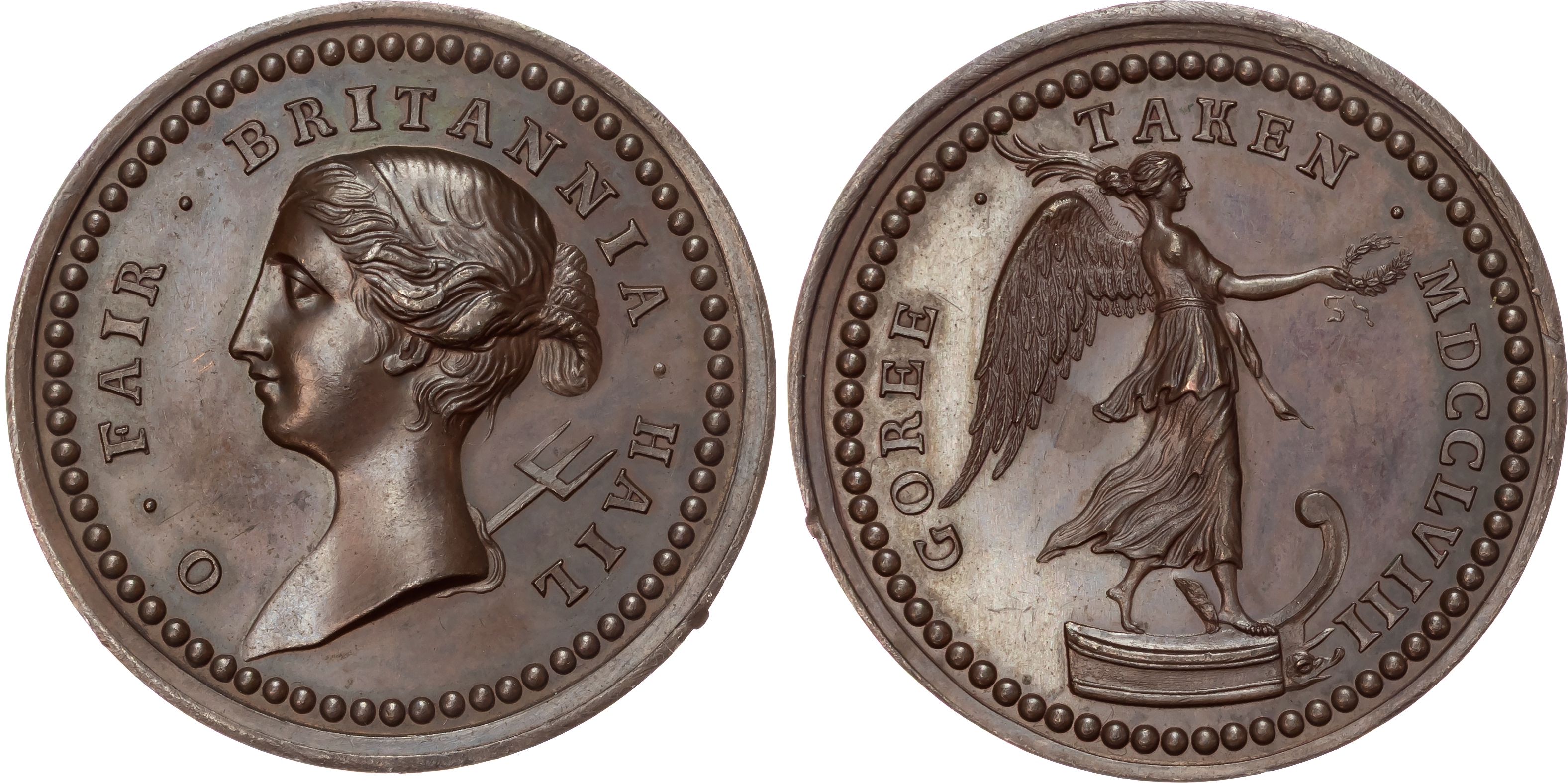 The Capture of the Island of Goree, by Admiral Keppel, AE medal 1758, by Thomas Pingo. 